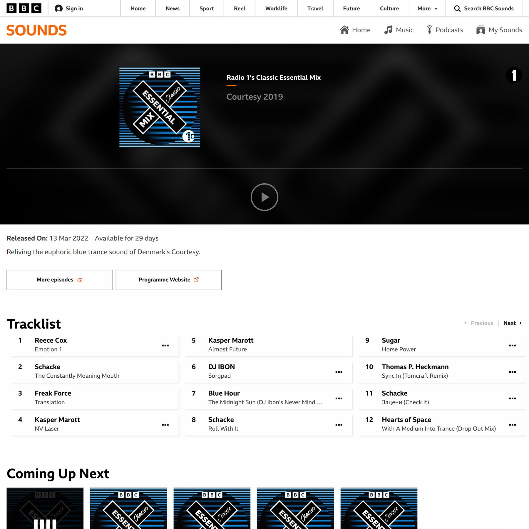Radio 1’s Classic Essential Mix - Courtesy 2019 - BBC Sounds