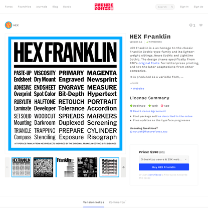 HEX Franklin by HEX - Future Fonts