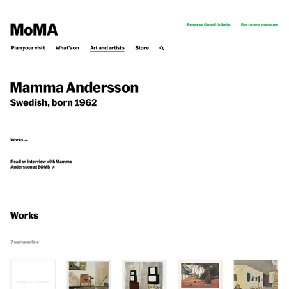 Mamma Andersson | MoMA 