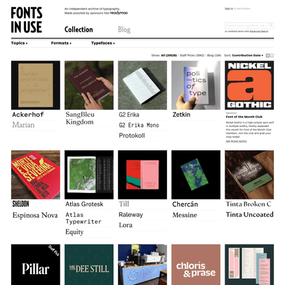 Fonts In Use – Type at work in the real world.