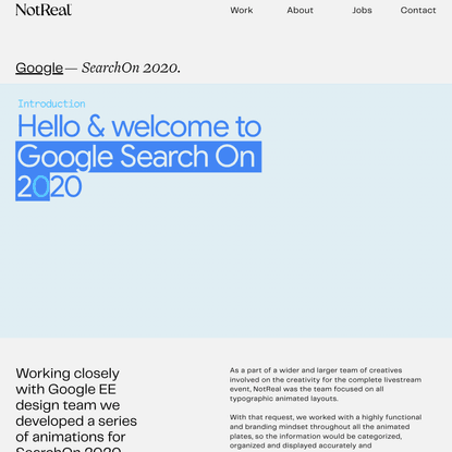Google. Search On 2020 — – Not Real
