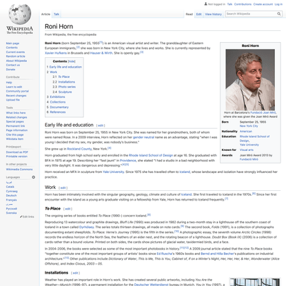 Roni Horn - Wikipedia