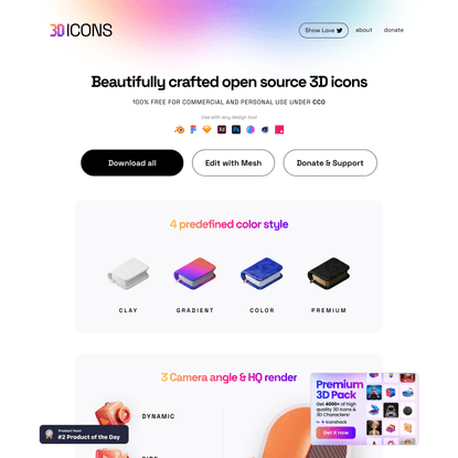 3dicons - Open source 3D icon library