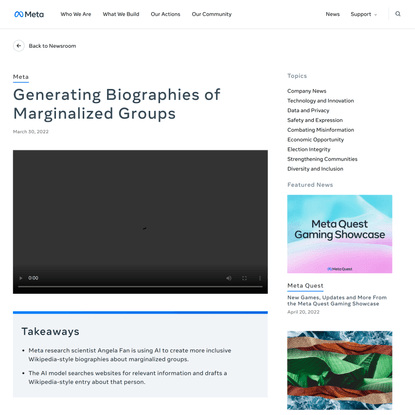 Generating Biographies of Marginalized Groups | Meta