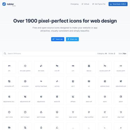  Tabler Icons: over 1900 vector icons for web design
