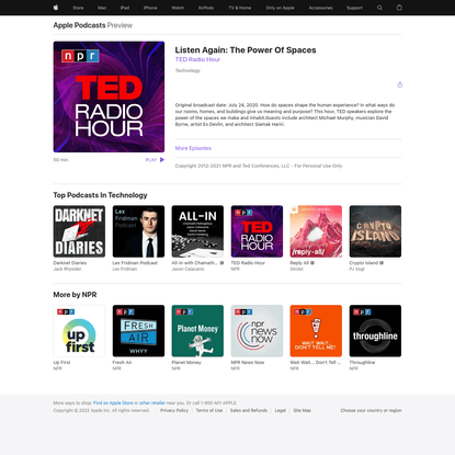 ‎TED Radio Hour: Listen Again: The Power Of Spaces on Apple Podcasts