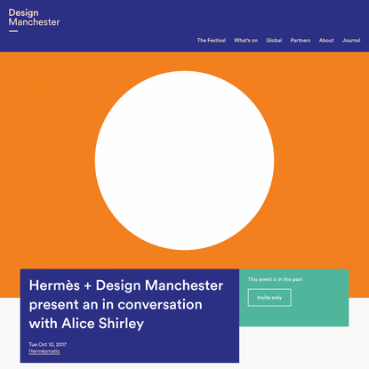 Hermès + Design Manchester present an in conversation with Alice Shirley