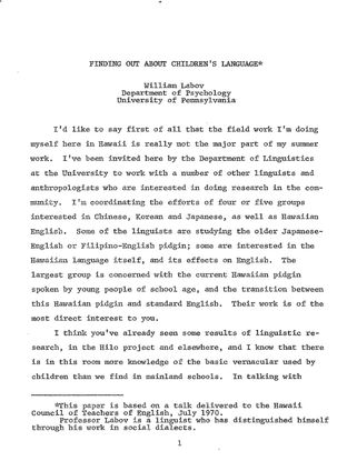 Finding Out About Children's Language, by William Labov  [labov1966-rabbit.pdf]