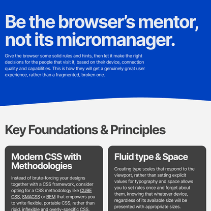 Be the browser’s mentor, not its micromanager. - Build Excellent Websites