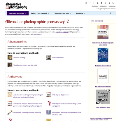 Alternative photographic processes A-Z - AlternativePhotography.com