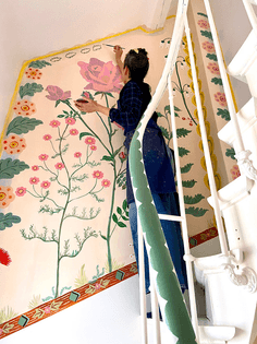 floral-painted-staircase-domino-process.jpg