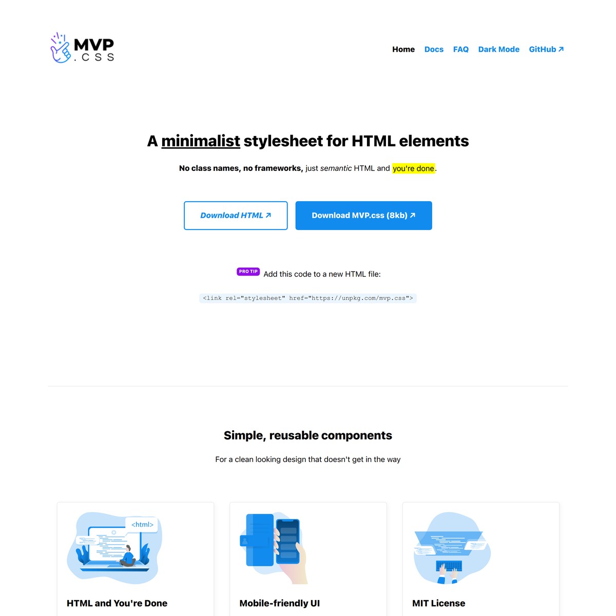 MVP.css - Minimalist Stylesheet For HTML Elements — Are.na