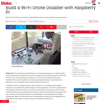 Build a Wi-Fi Drone Disabler with Raspberry Pi | Make: