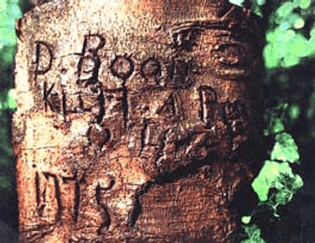 D. Boon killd a bar o this tree 1775