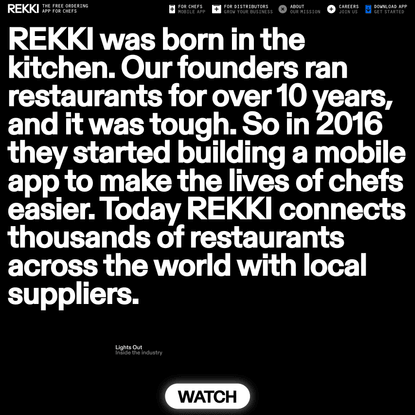 REKKI – Reinventing Ordering for Chefs and Distributors