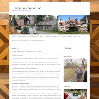 Heritage Restoration Home Page