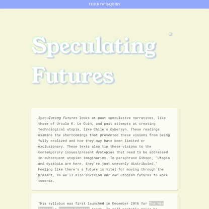 Speculating Futures