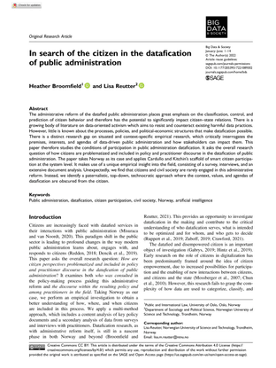 In search of the citizen in the datafication of public administration 