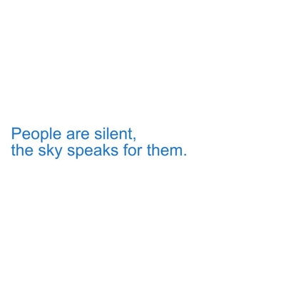 Landing page for People are silent, the sky speaks for them