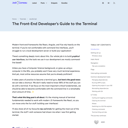 The Front-End Developer's Guide to the Terminal