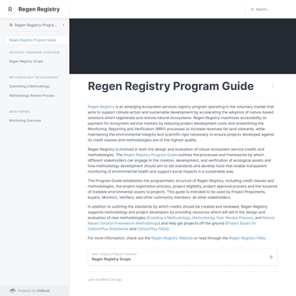 Regen Registry Program Guide - Regen Registry