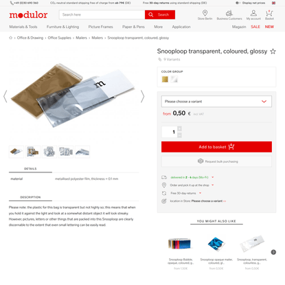 Buy Snooploop transparent, coloured, glossy online at Modulor