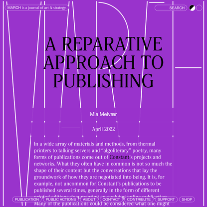 A Reparative Approach to Publishing