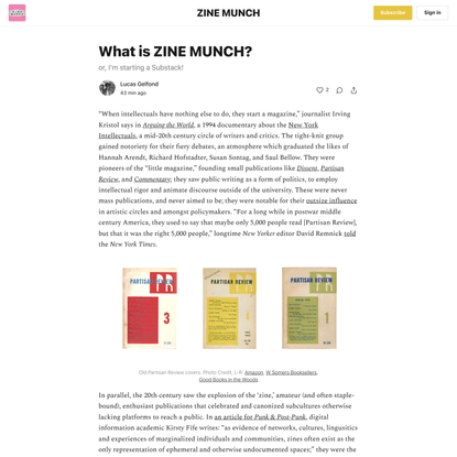 What is ZINE MUNCH?
