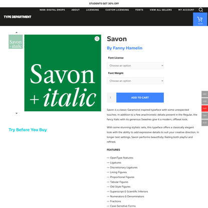 Savon - Type Department