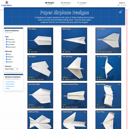 Fold ’N Fly » Paper Airplane Folding Instructions