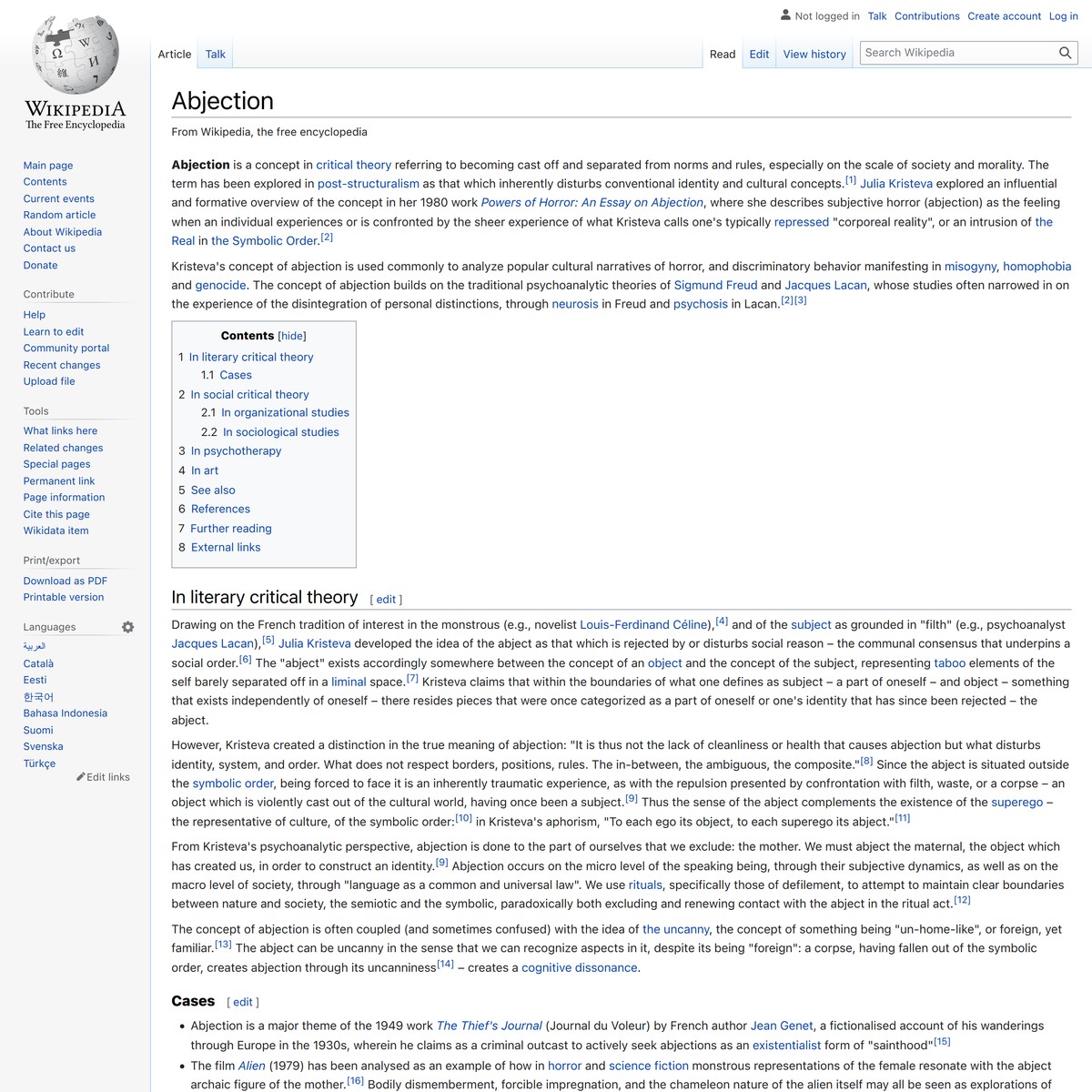 Abjection - Wikipedia — Are.na