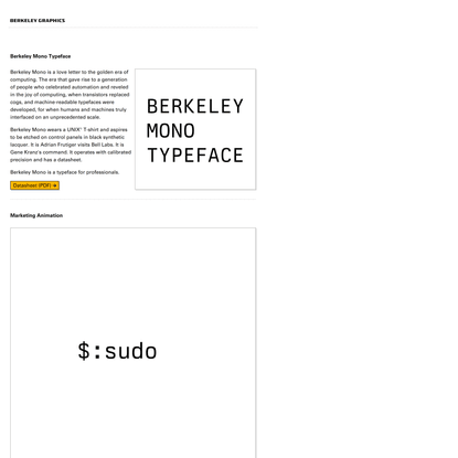 Berkeley Graphics - Berkeley Mono Typeface
