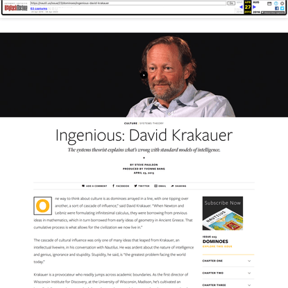 Ingenious: David Krakauer - Issue 23: Dominoes - Nautilus