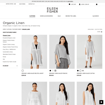 Women’s Organic Linen Clothing: Tops, Dresses &amp; More | EILEEN FISHER