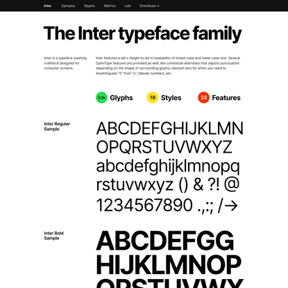 Inter font family