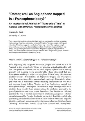 "Doctor, am I an Anglophone trapped in a Francophone body?" An Intersectional Analysis of "Trans-crip-t Time" in Ableist, Cisnormative, Anglonormative Societies.pdf