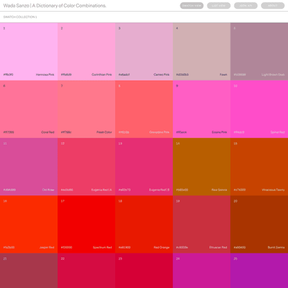 WADA SANZO | DICTIONARY OF COLOR COMBINATIONS