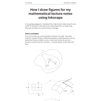 How I draw figures for my mathematical lecture notes using Inkscape