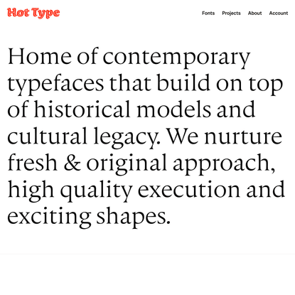 Hot Type — Home of Contemporary Typefaces