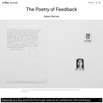 The Poetry of Feedback - Journal #82 May 2017 - e-flux