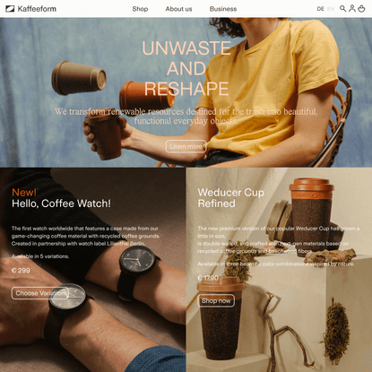 Kaffeeform – cups from recycled coffee grounds