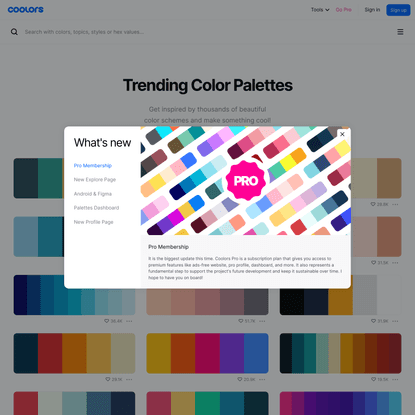 Trending Color Palettes - Coolors