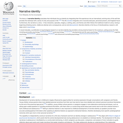 Narrative identity - Wikipedia