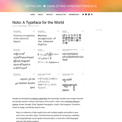 Noto: A Typeface for the World