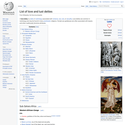 List of love and lust deities - Wikipedia