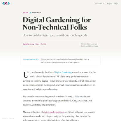 Digital Gardening for Non-Technical Folks