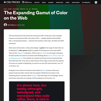 The Expanding Gamut of Color on the Web | CSS-Tricks