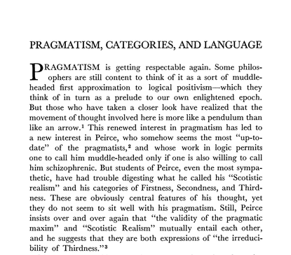 Pragmatism, Categories, and Language - Richard Rorty