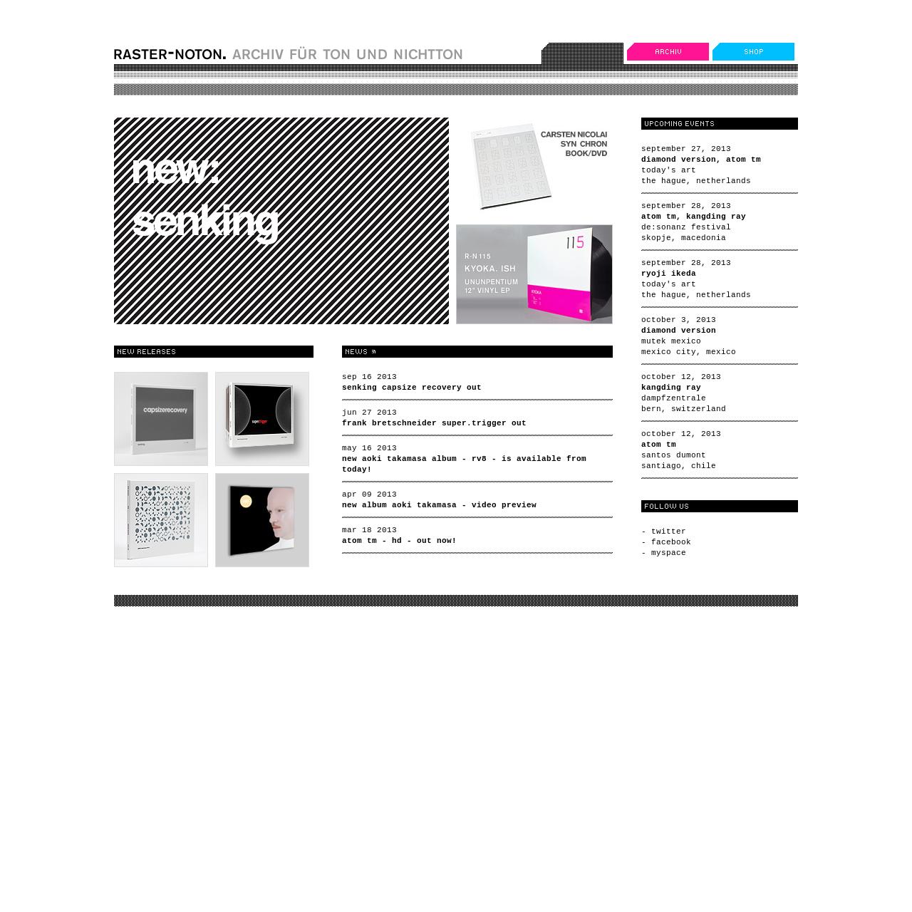 raster-noton | archiv für ton und nichtton