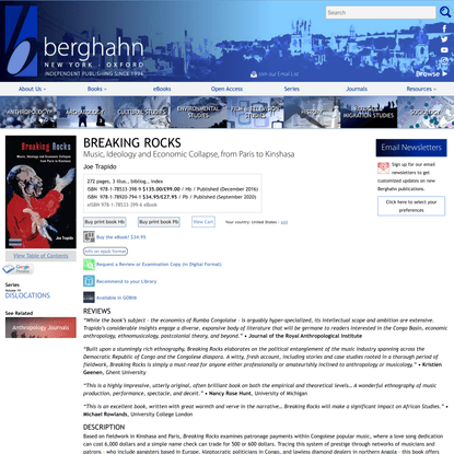 Breaking Rocks: Music, Ideology and Economic Collapse, from Paris to Kinshasa | Berghahn Books